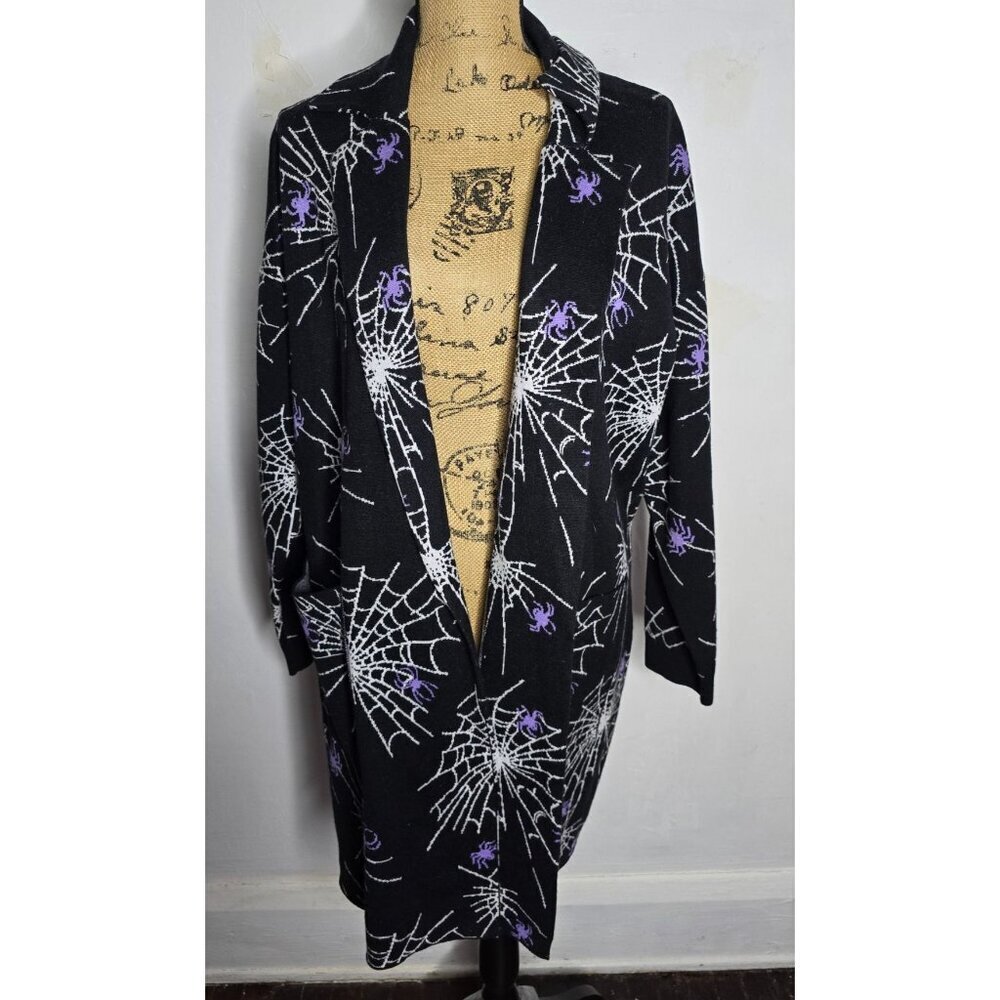 ❤️Modcloth The Wonderful Webs We Weave Halloween Sweater Goth Cardigan - Picture 10 of 10